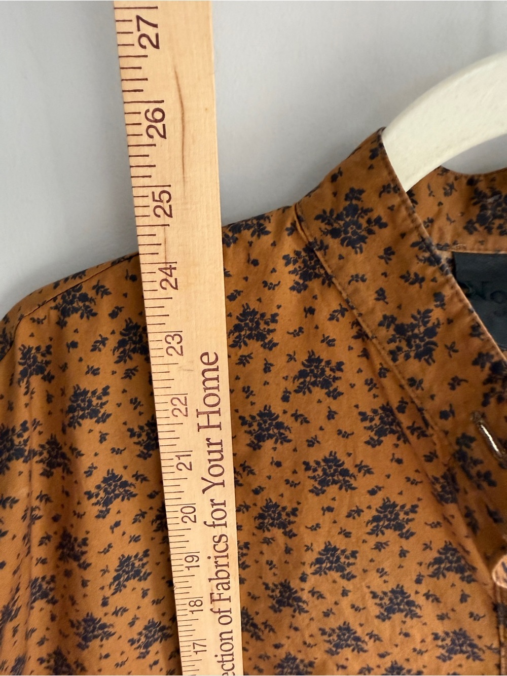 No. 6 Store Spencer Cotton Poplin Shirt Brown Navy Floral Cottagecore USA Made S - Picture 10 of 11